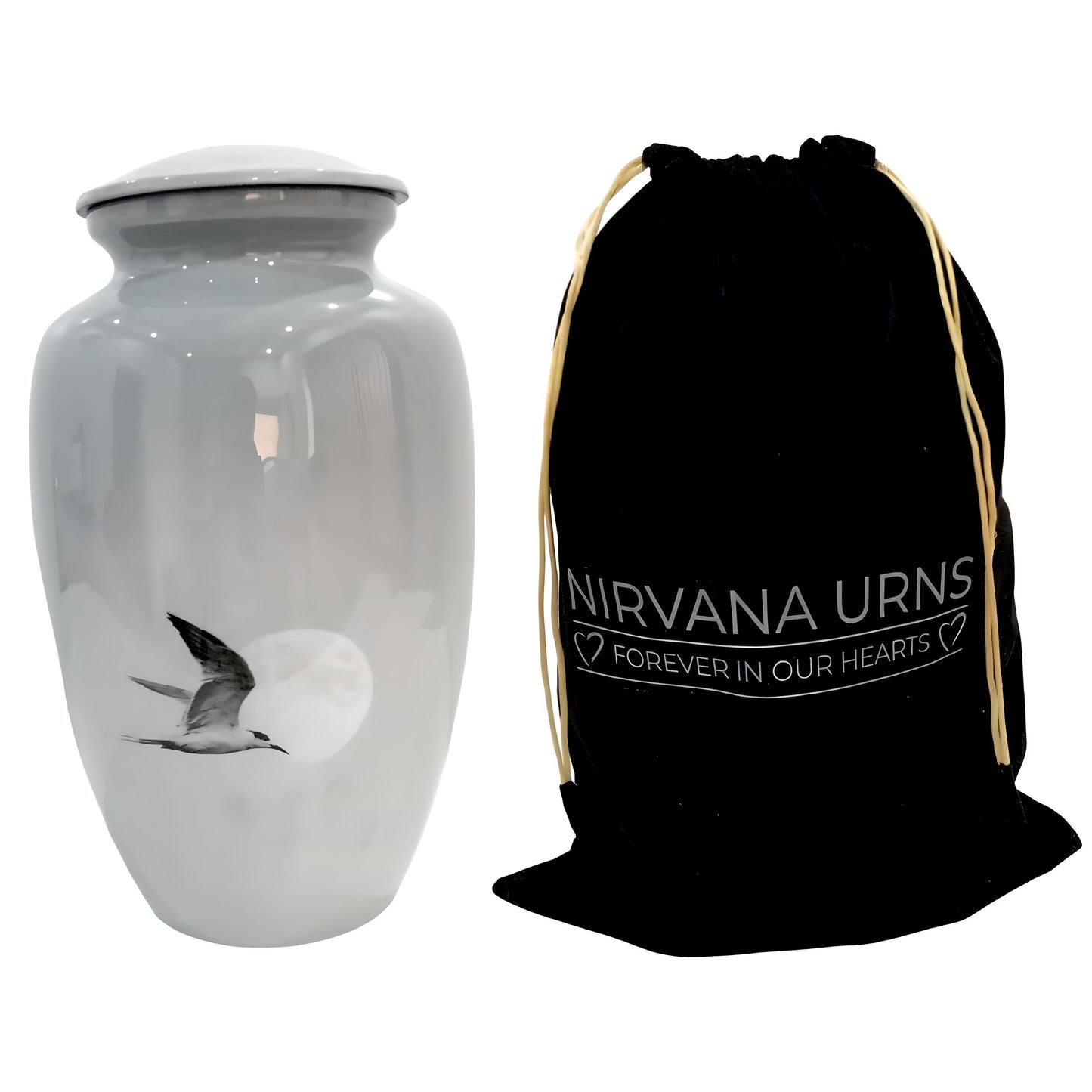 Adult Cremation Urn - Bird in Moonlight (product code: NUWBM)