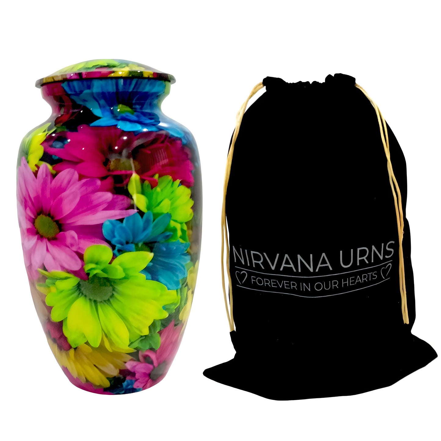 Adult Cremation Urn - Vibrant Spring Flowers (product code: NUVSF)