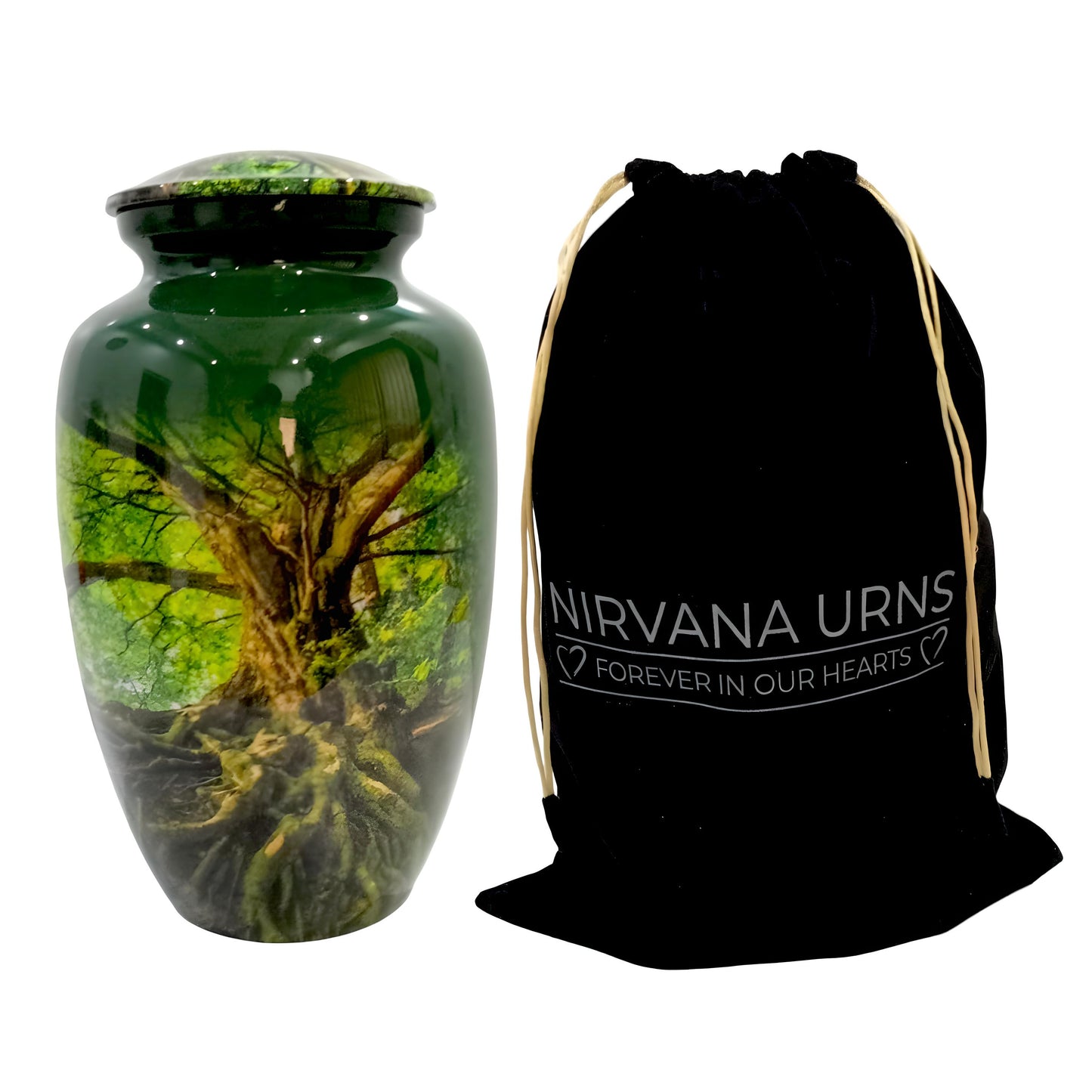 Adult Cremation Urn - Tree of Life with Roots (product code: NUTRBGL)