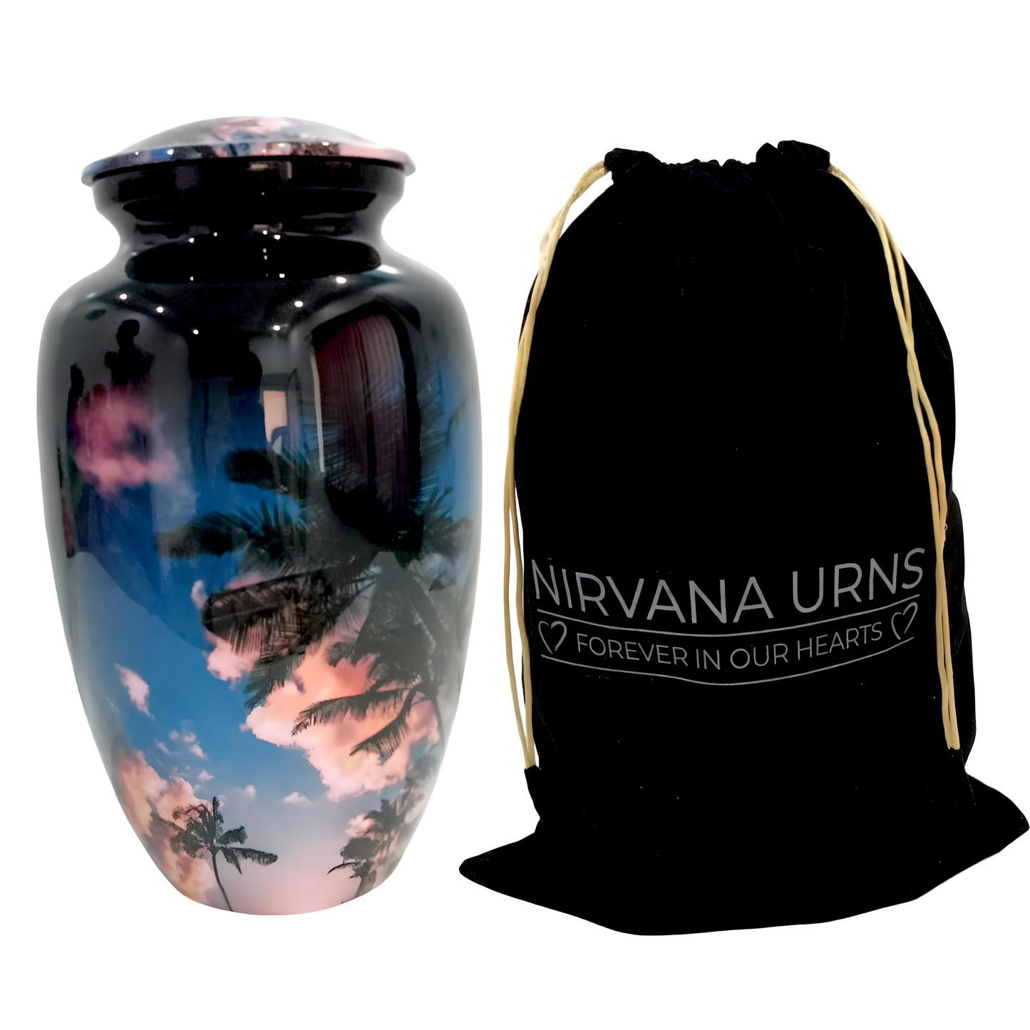 Adult Cremation Urn - Palm Trees and Blue Sky (product code: NUVSCT)