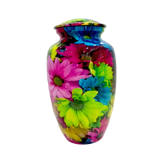 Adult Cremation Urn - Vibrant Spring Flowers (product code: NUVSF)