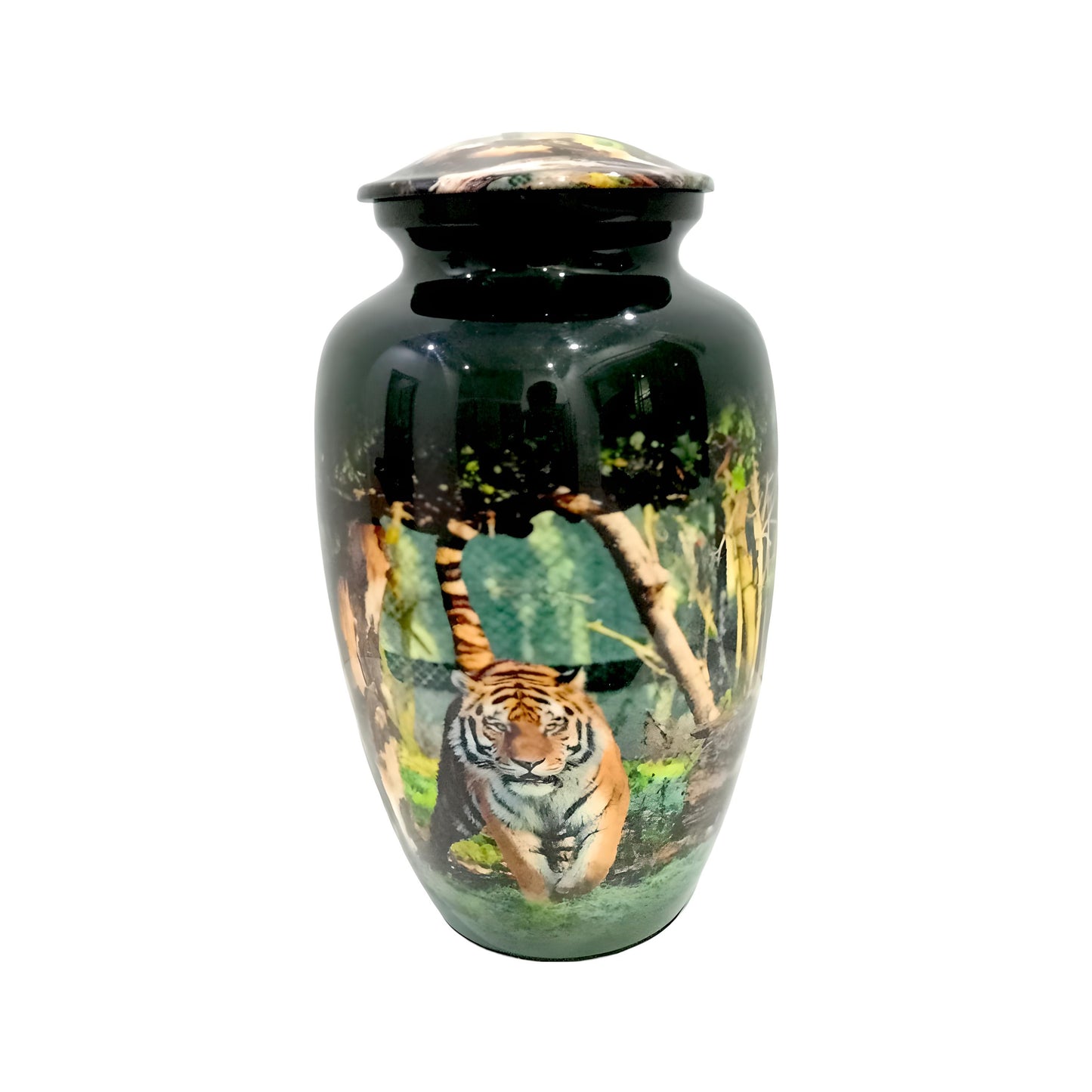 Adult Cremation Urn Majestic Tiger in Forest Design (Product Code: NUTIF)