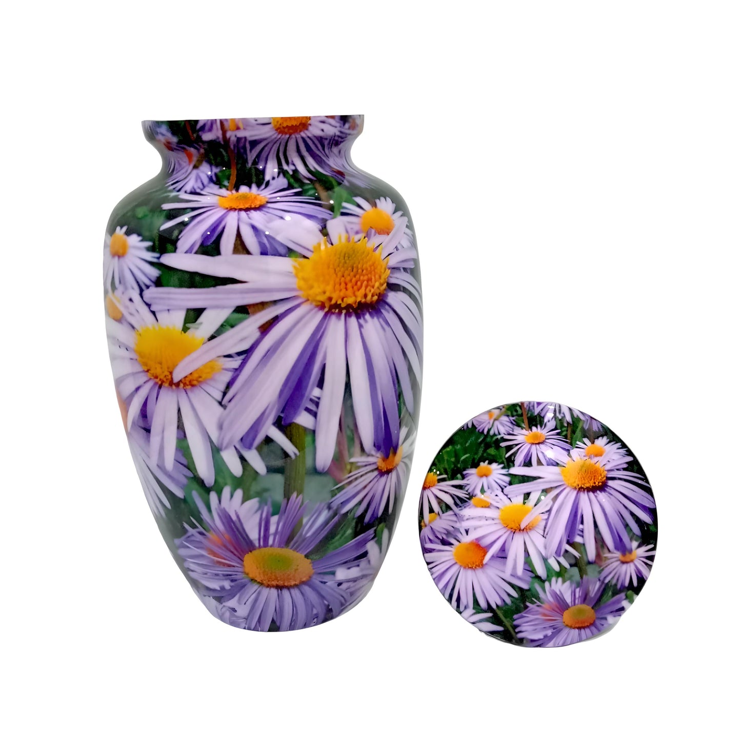 Adult Cremation Urn Purple Daisy Floral Design (Product Code: NUPS)