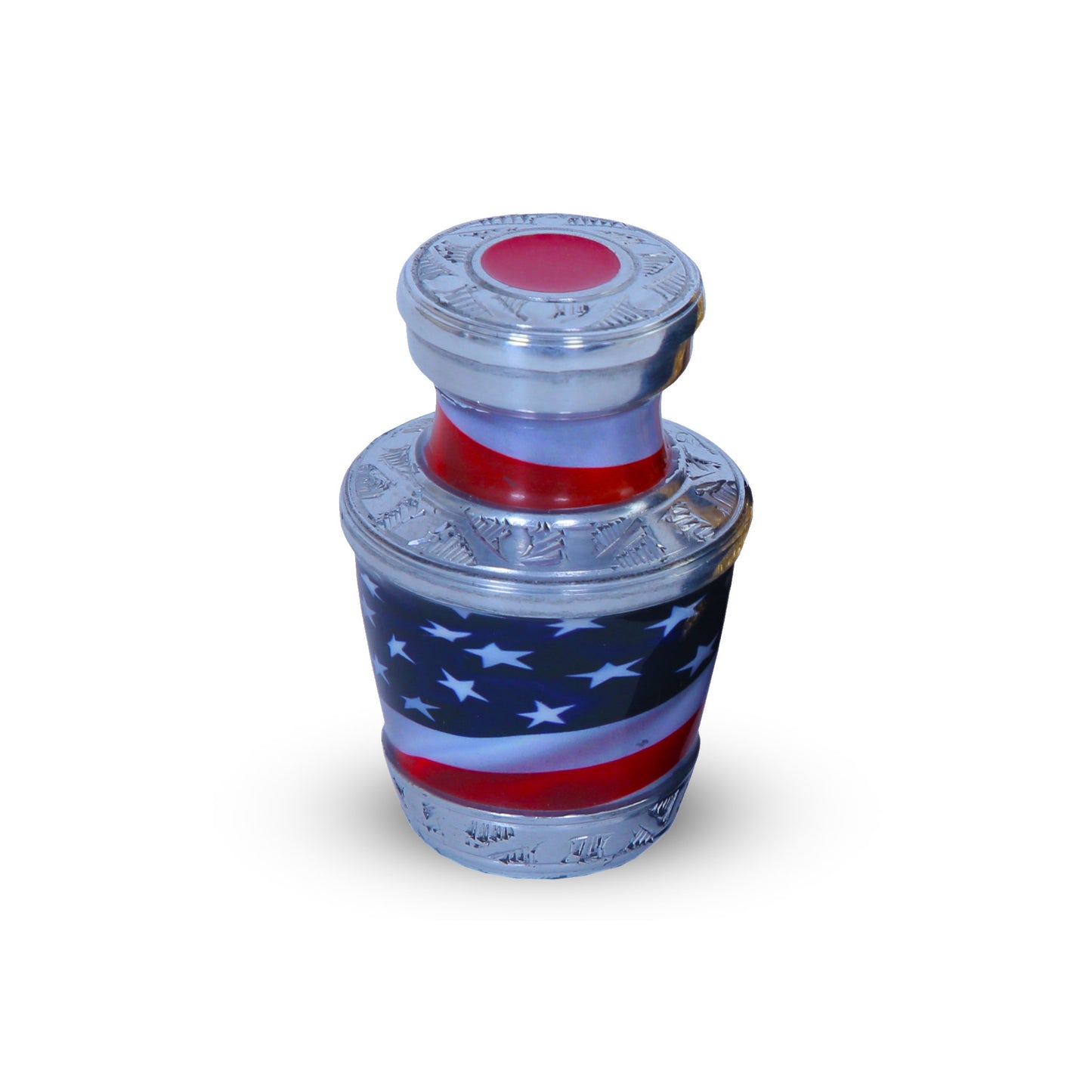 Keepsake Cremation Urn American Flag Design with velvet bag - (Product Code NUAF-K)