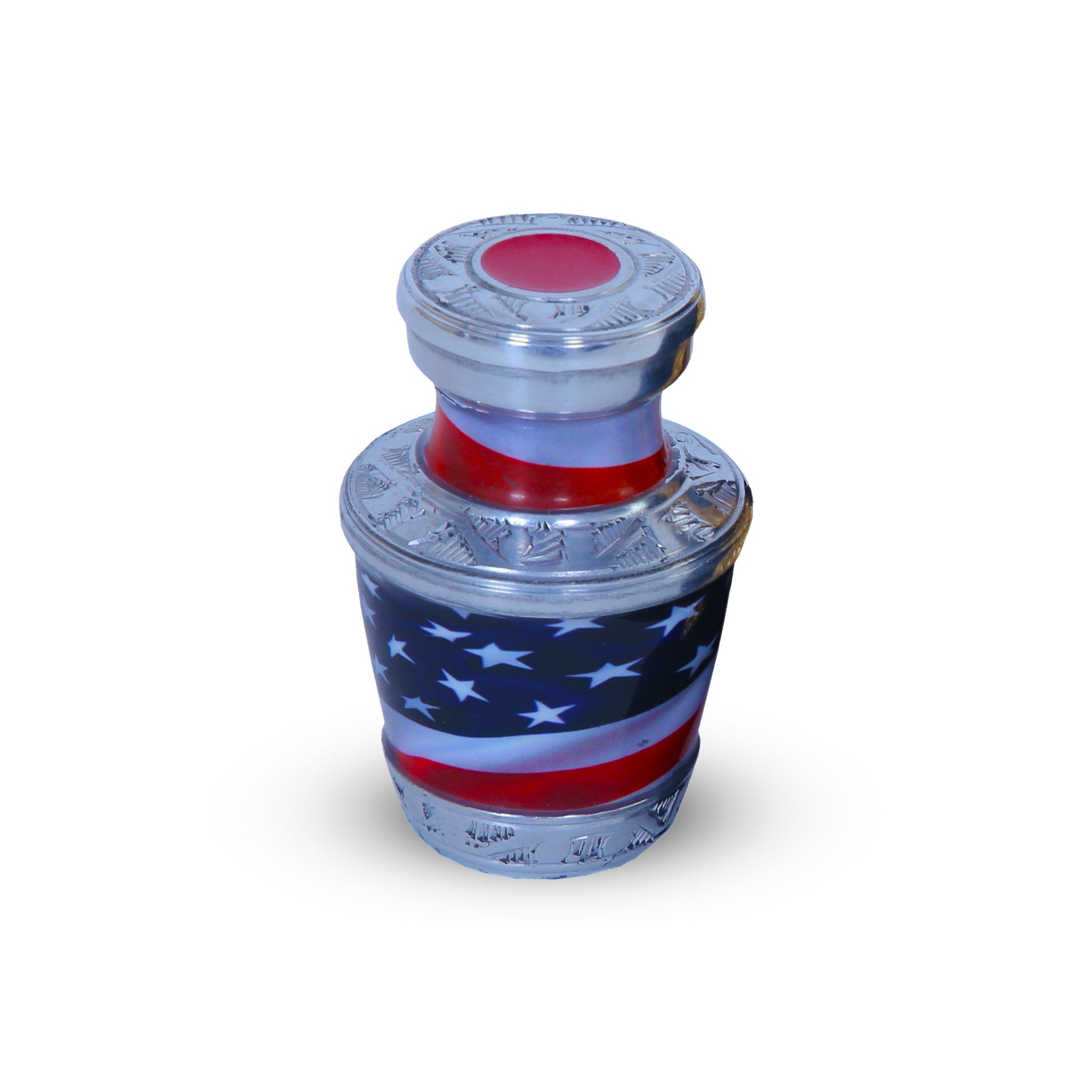 Keepsake Cremation Urn American Flag Design with velvet bag - (Product Code NUAF-K)