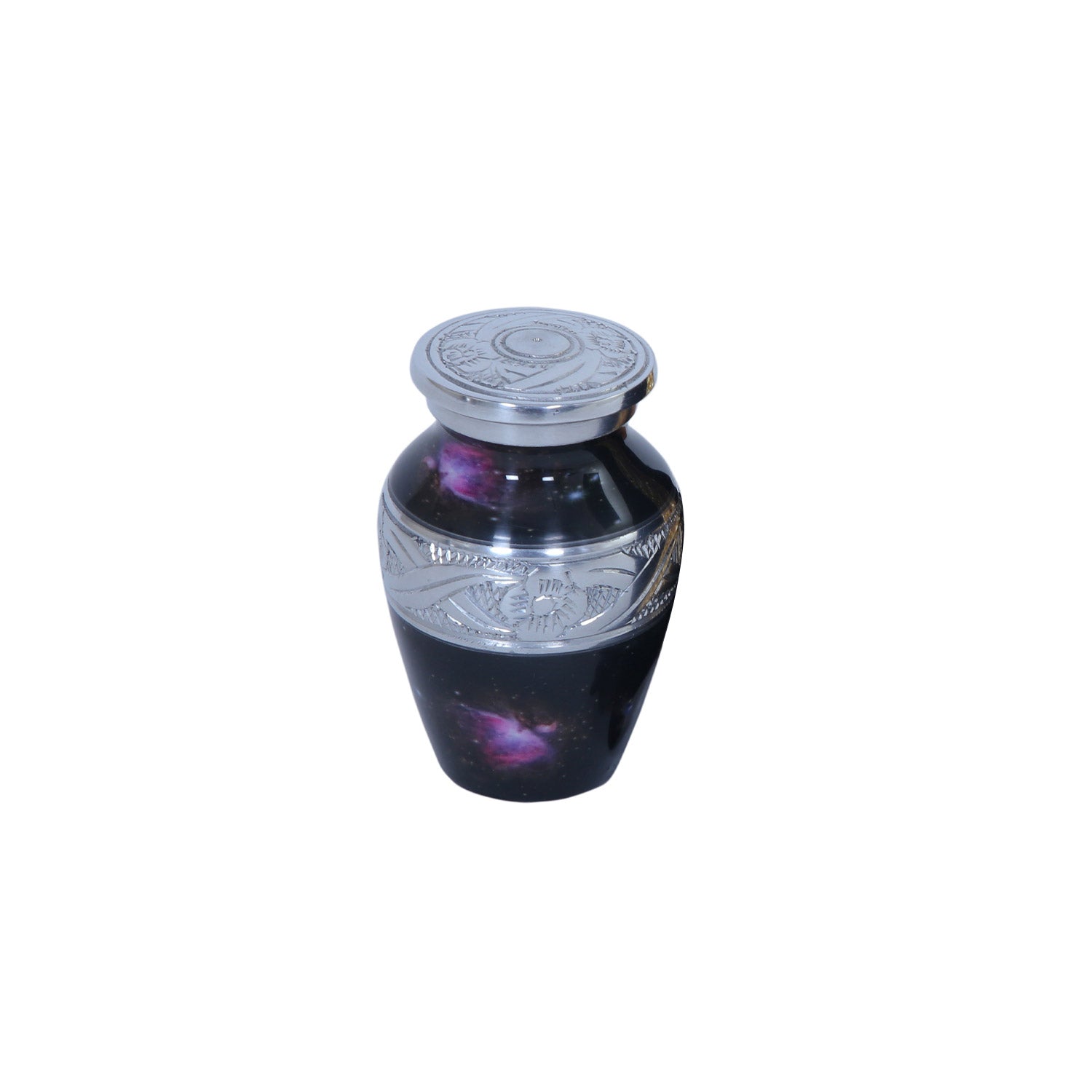 Keepsake Cremation Urn Deep Dark Galaxy Design with velvet bag (Product Code NUGAO-K)