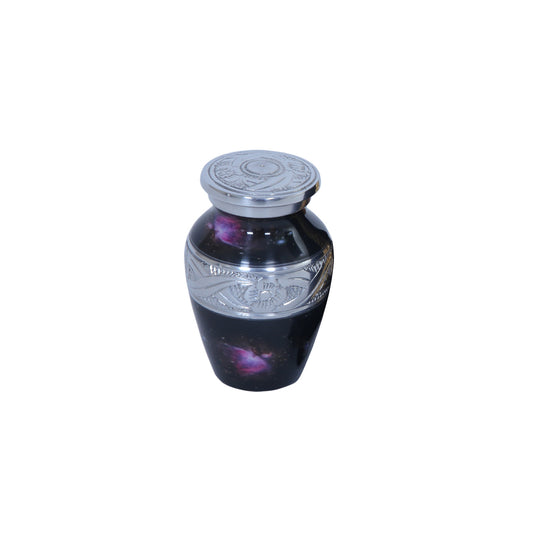 Keepsake Cremation Urn Deep Dark Galaxy Design with velvet bag (Product Code NUGAO-K)