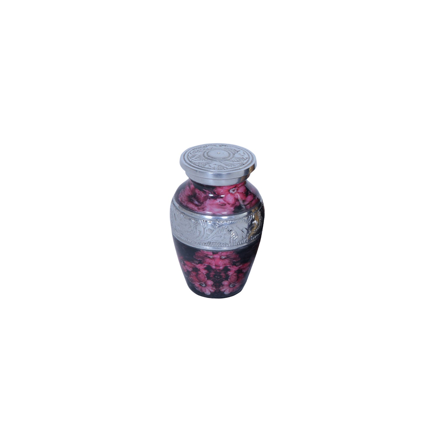 Keepsake Cremation Urn Pink Petaled Flowers Design with velvet bag (Product Code NUPFO-K)