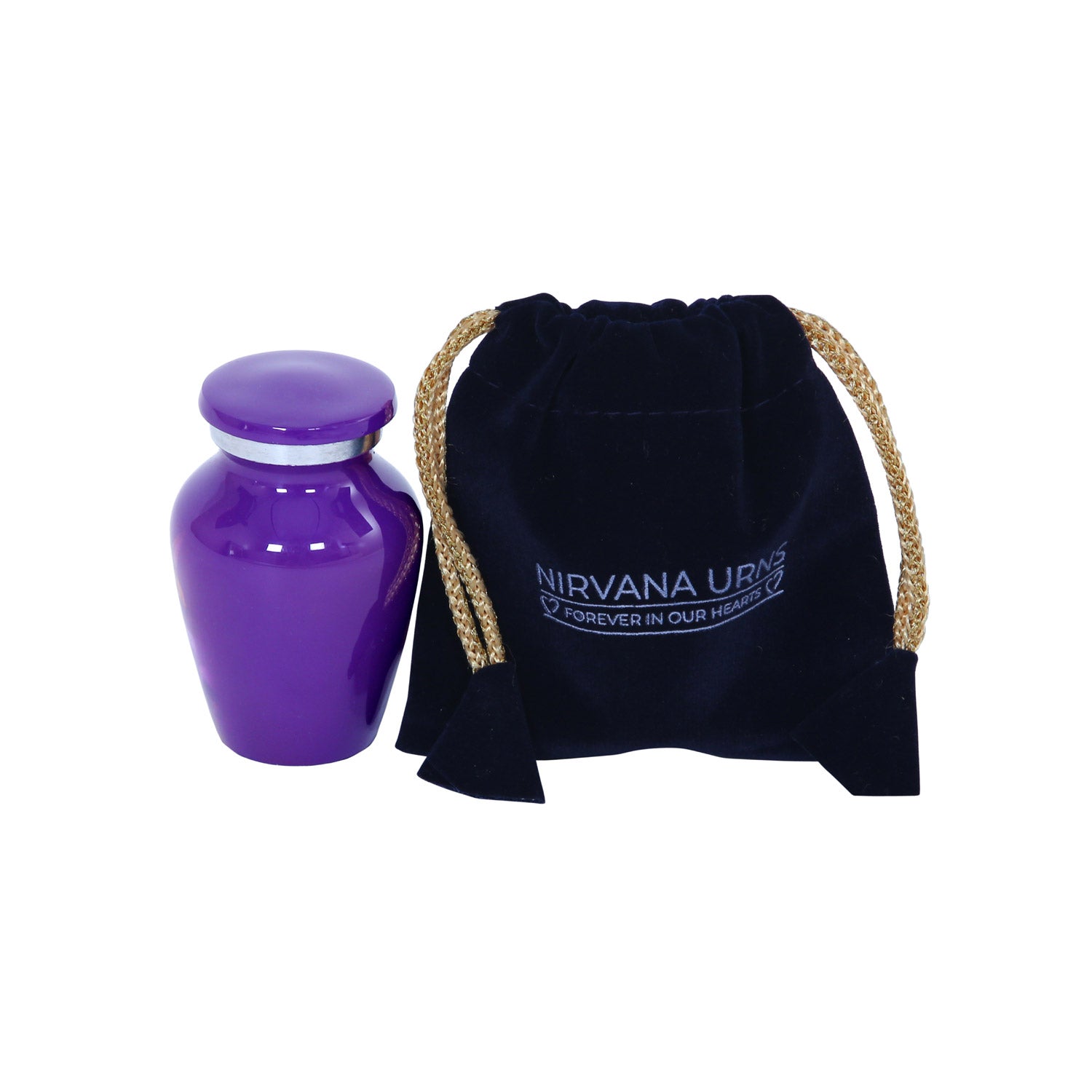 Keepsake Cremation Urn Purple Finish with Velvet Bag (NUPUR-K)