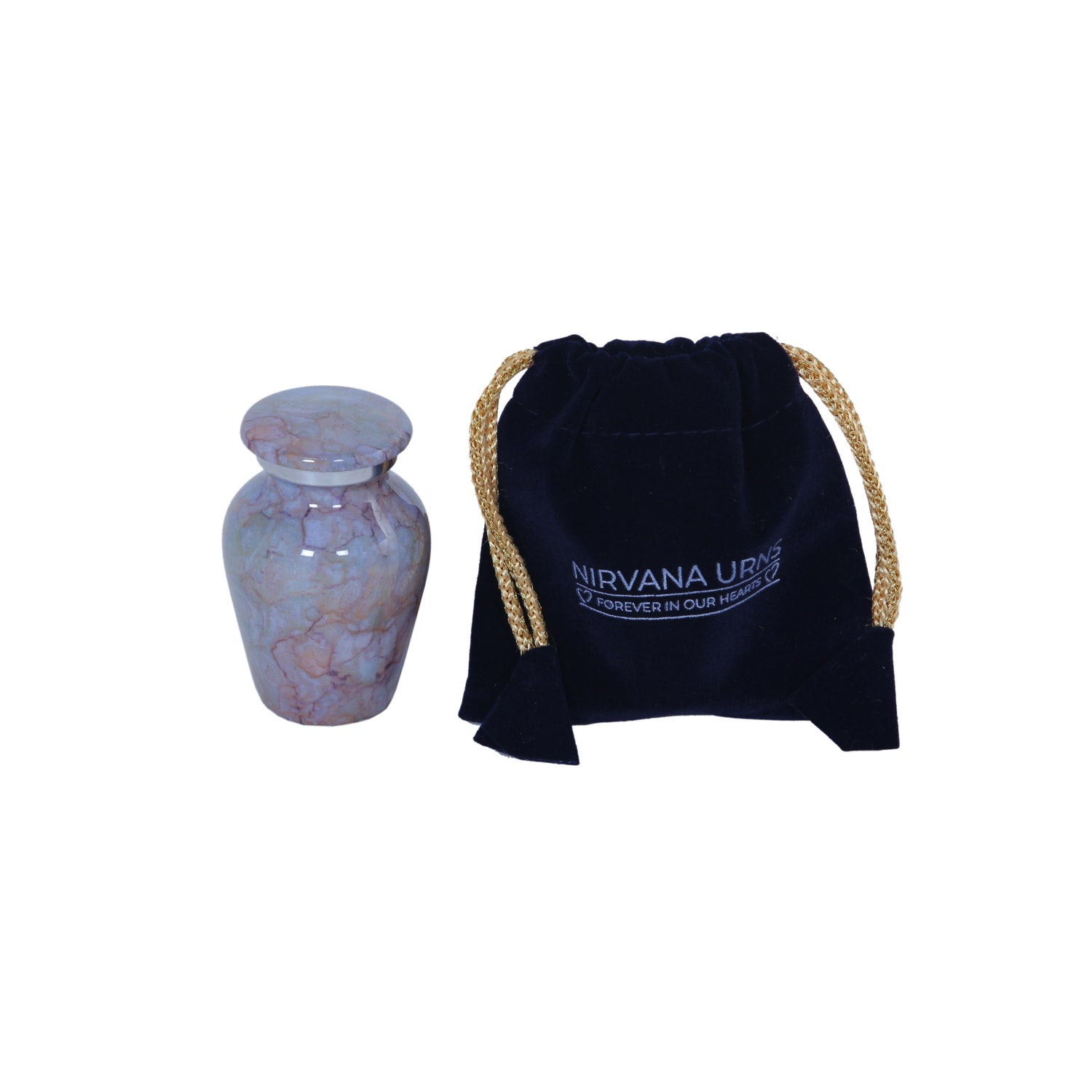Keepsake Cremation Urn Stone Textured Design with Velvet Bag – (Product Code: NUABO-K)