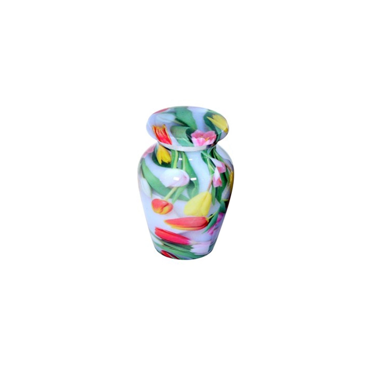 Keepsake Cremation Urn Colorful Tulip Garden Design with Velvet Bag (Product Code NUPEI-K)