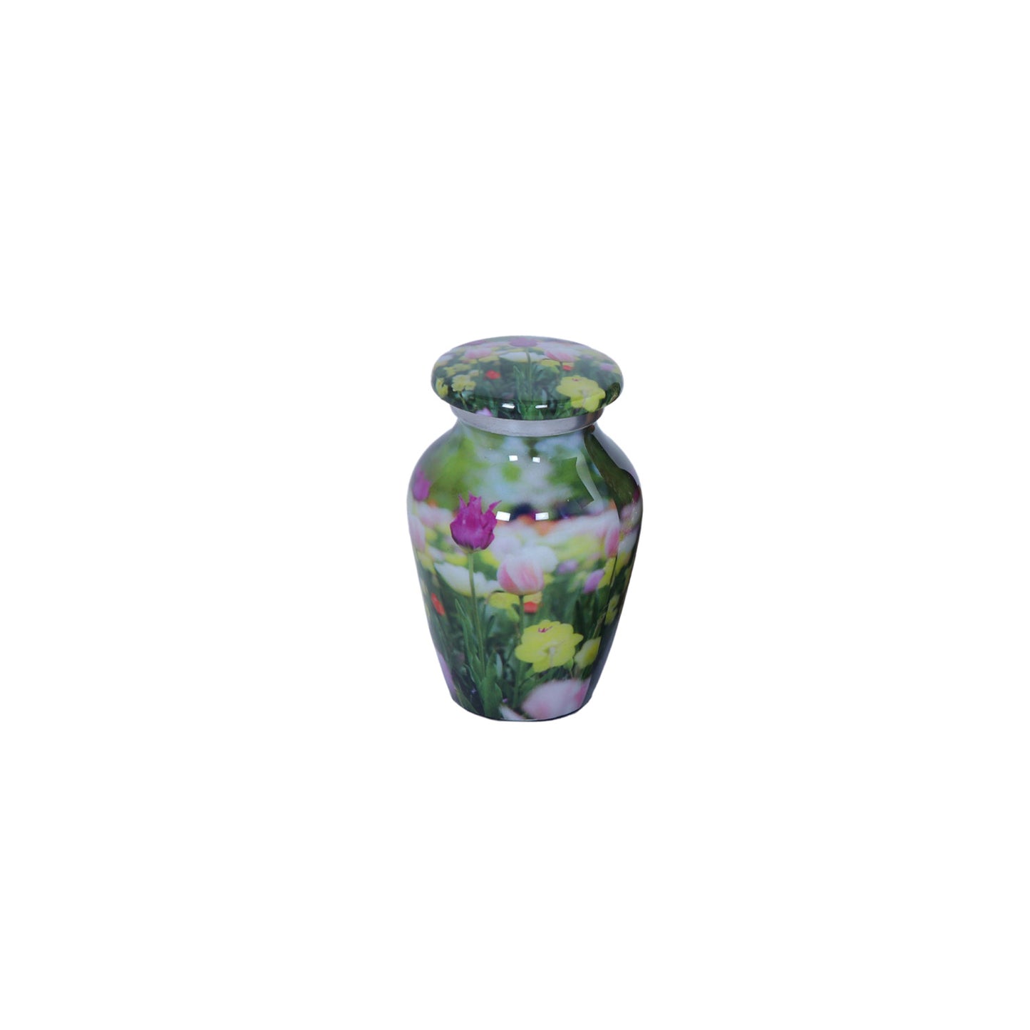 Keepsake Cremation Urn Tulip Flowers Design with velvet bag (Product Code NUPSI)