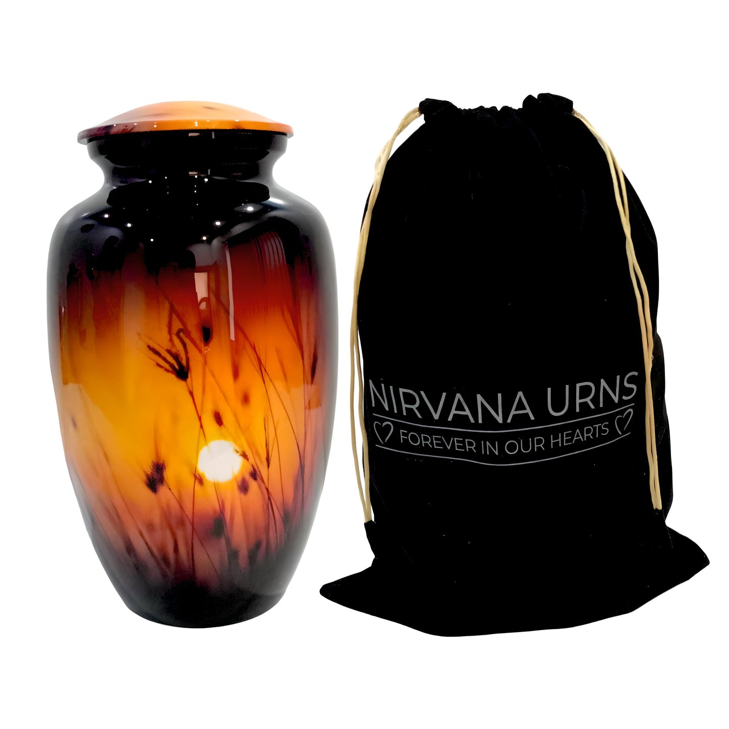 Adult Cremation Urn - Sunset in Wheat Field (product code: NUSWF)