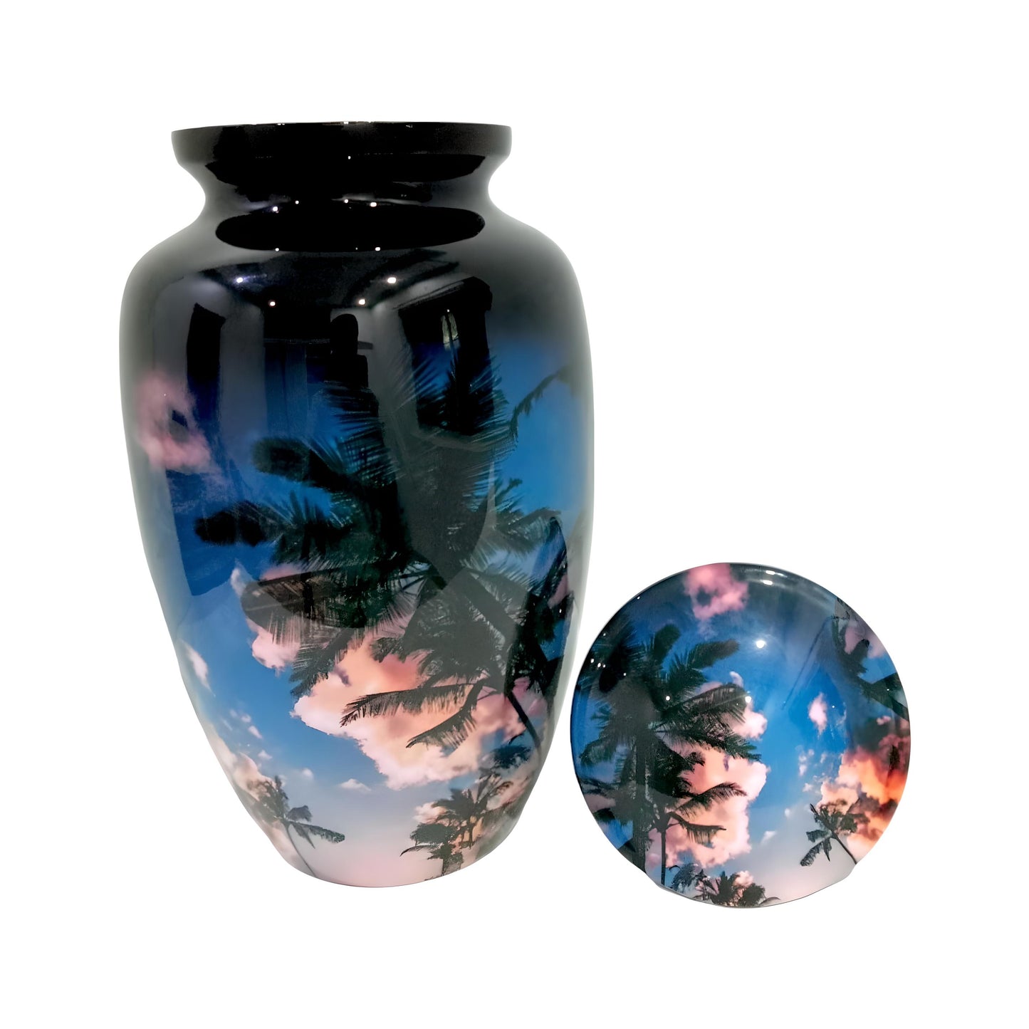 Adult Cremation Urn - Palm Trees and Blue Sky (product code: NUVSCT)