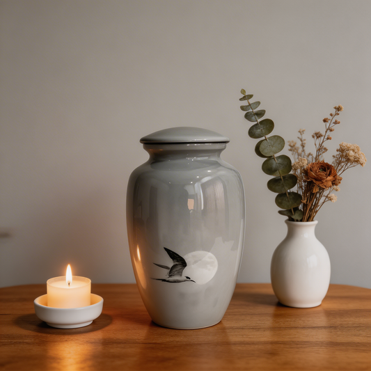 Adult Cremation Urn - Bird in Moonlight (product code: NUWBM)