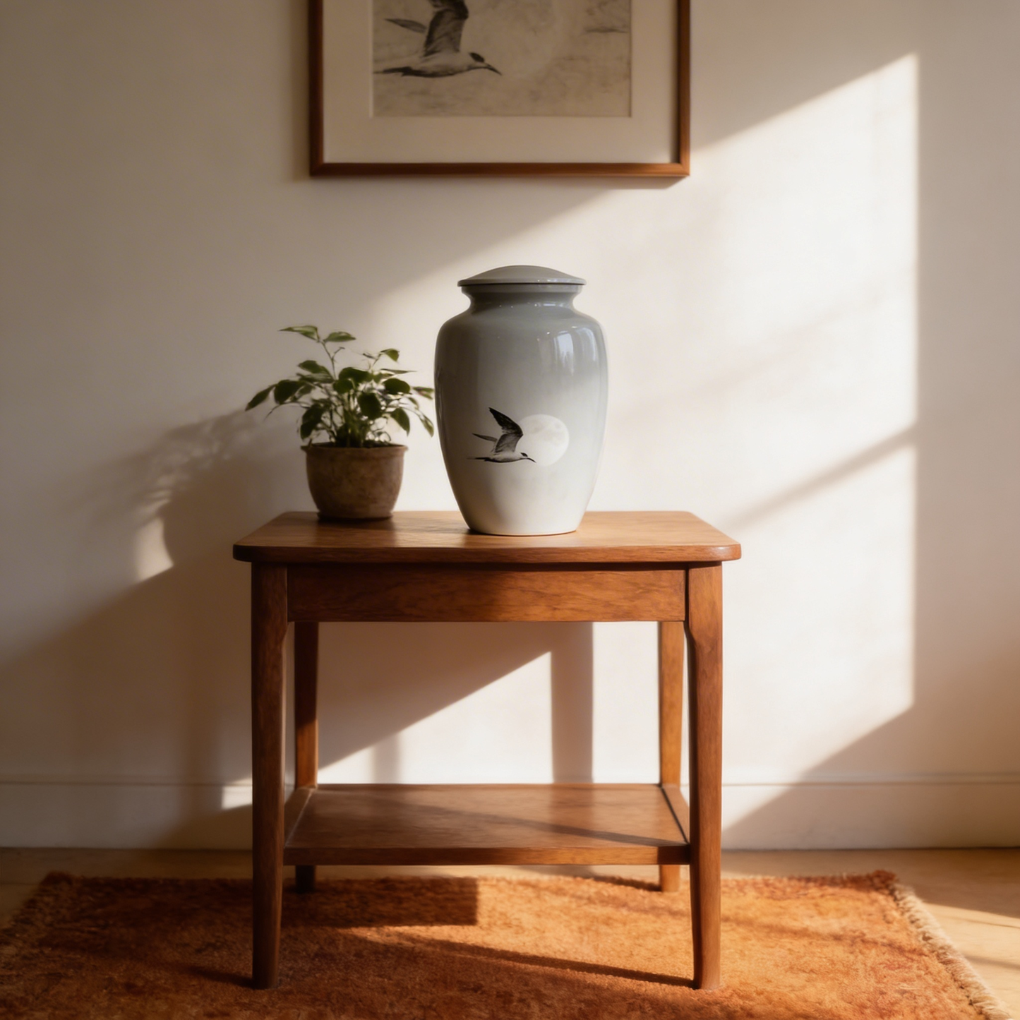 Adult Cremation Urn - Bird in Moonlight (product code: NUWBM)