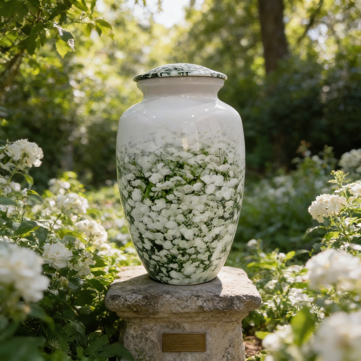 Adult Cremation Urn - Cotton Field Flowers (product code: NUWFFW)