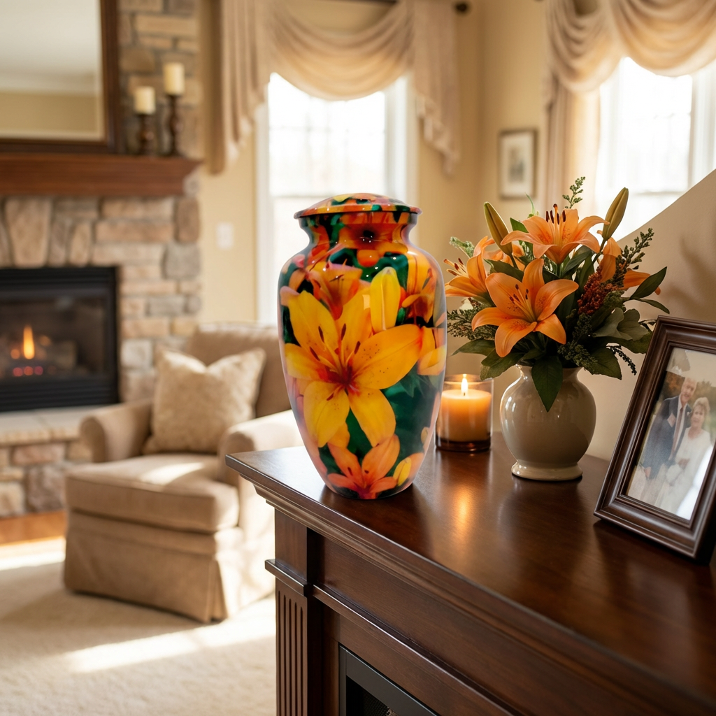 Adult Cremation Urn - Radiant Yellow Flower Field (product code: NUYDF)