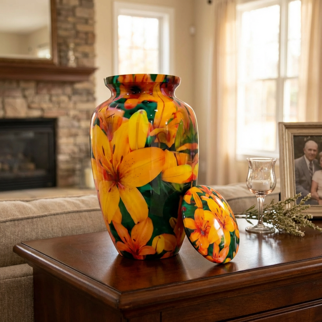 Adult Cremation Urn - Radiant Yellow Flower Field (product code: NUYDF)
