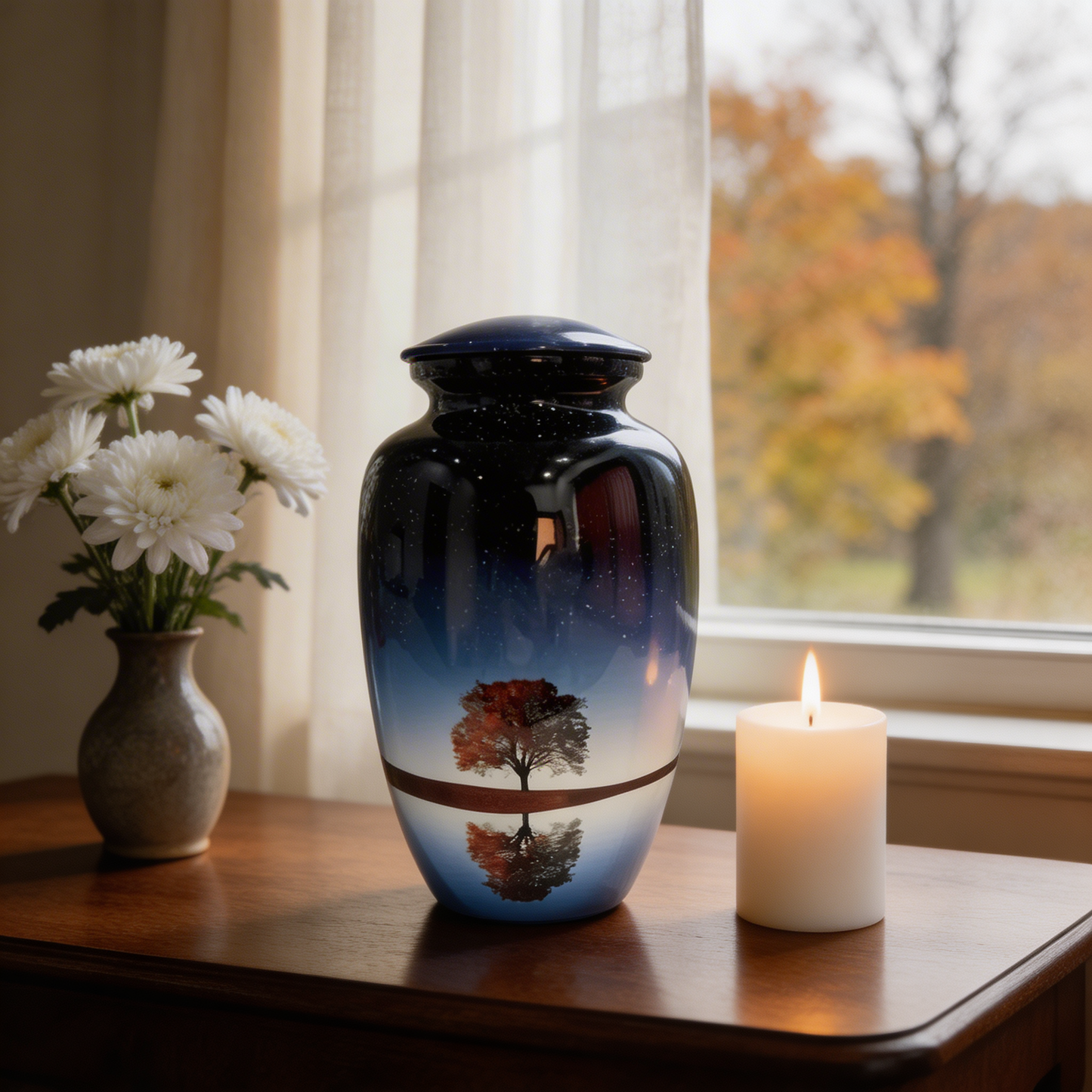 Adult Cremation Urn - Starry Night Tree (product code: NUSTL)