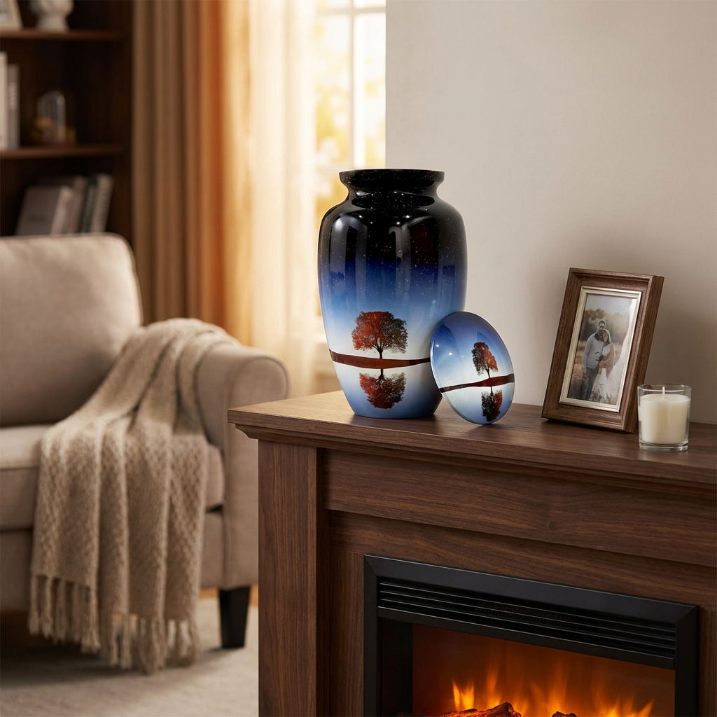 Adult Cremation Urn - Starry Night Tree (product code: NUSTL)