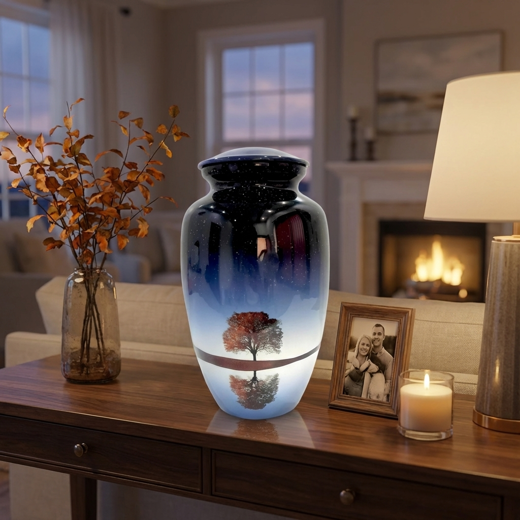 Adult Cremation Urn - Starry Night Tree (product code: NUSTL)