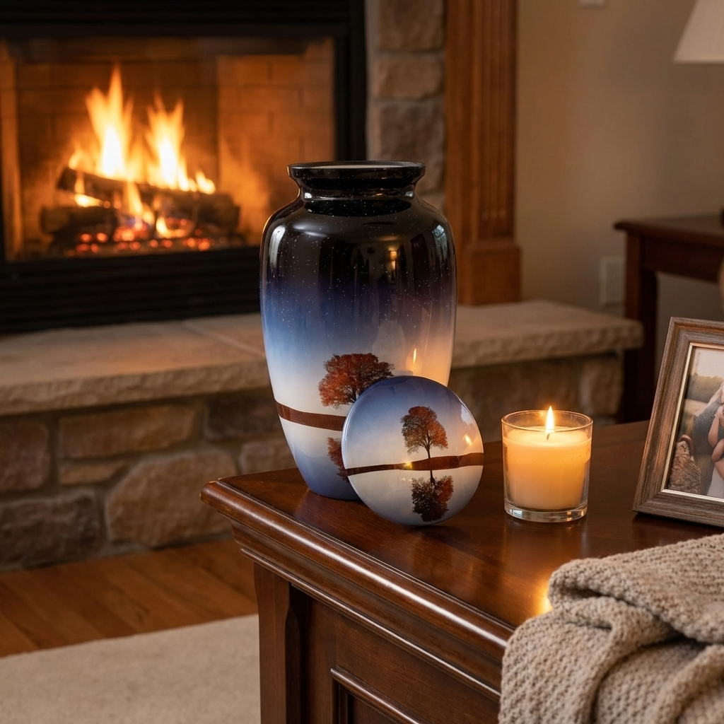Adult Cremation Urn - Starry Night Tree (product code: NUSTL)