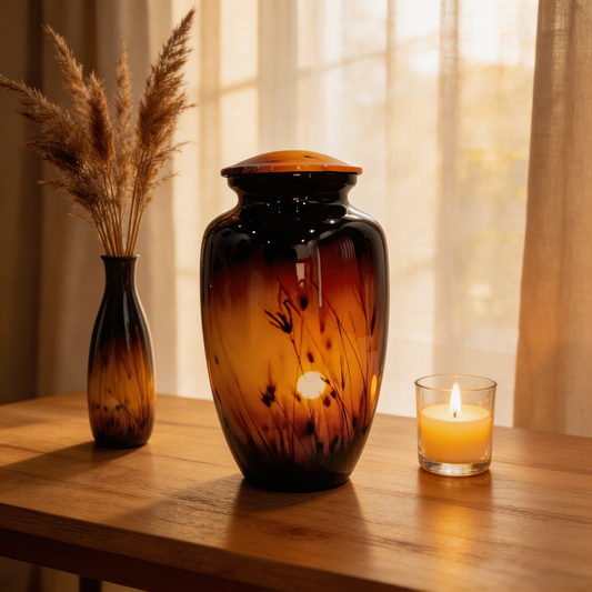 Adult Cremation Urn - Sunset in Wheat Field (product code: NUSWF)