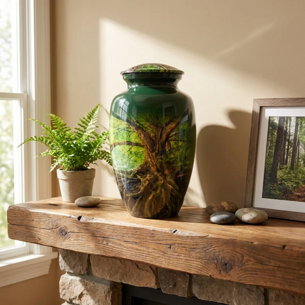 Adult Cremation Urn - Tree of Life with Roots (product code: NUTRBGL)