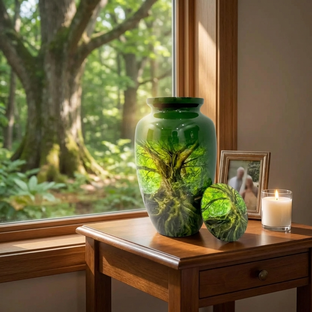Adult Cremation Urn - Tree of Life with Roots (product code: NUTRBGL)