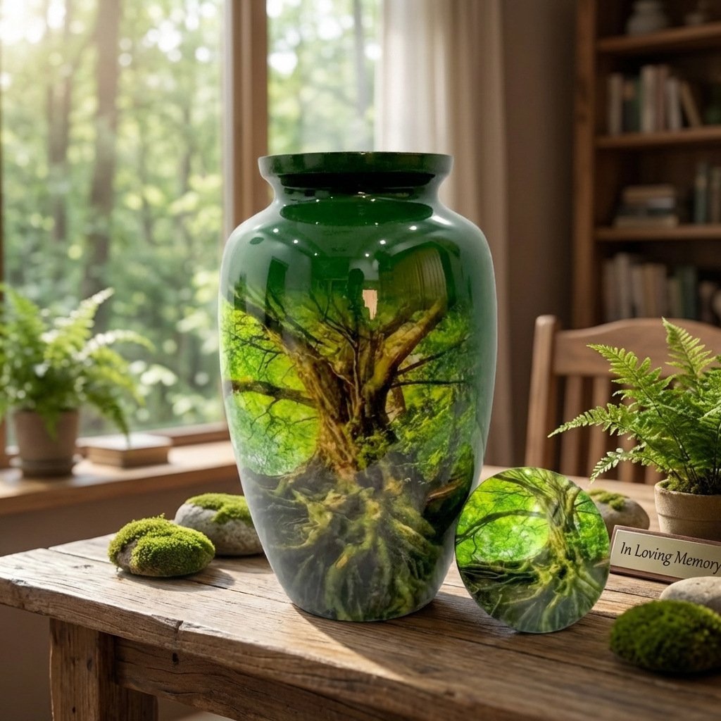 Adult Cremation Urn - Tree of Life with Roots (product code: NUTRBGL)