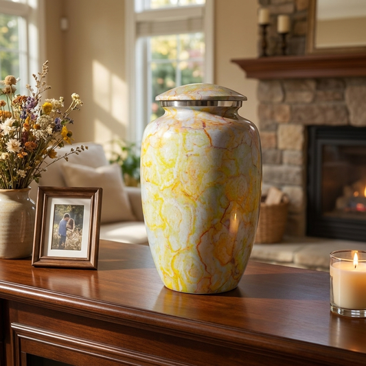 Adult Cremation Urn Stone Textured Design with velvet bag (Product Code NUABO-A)